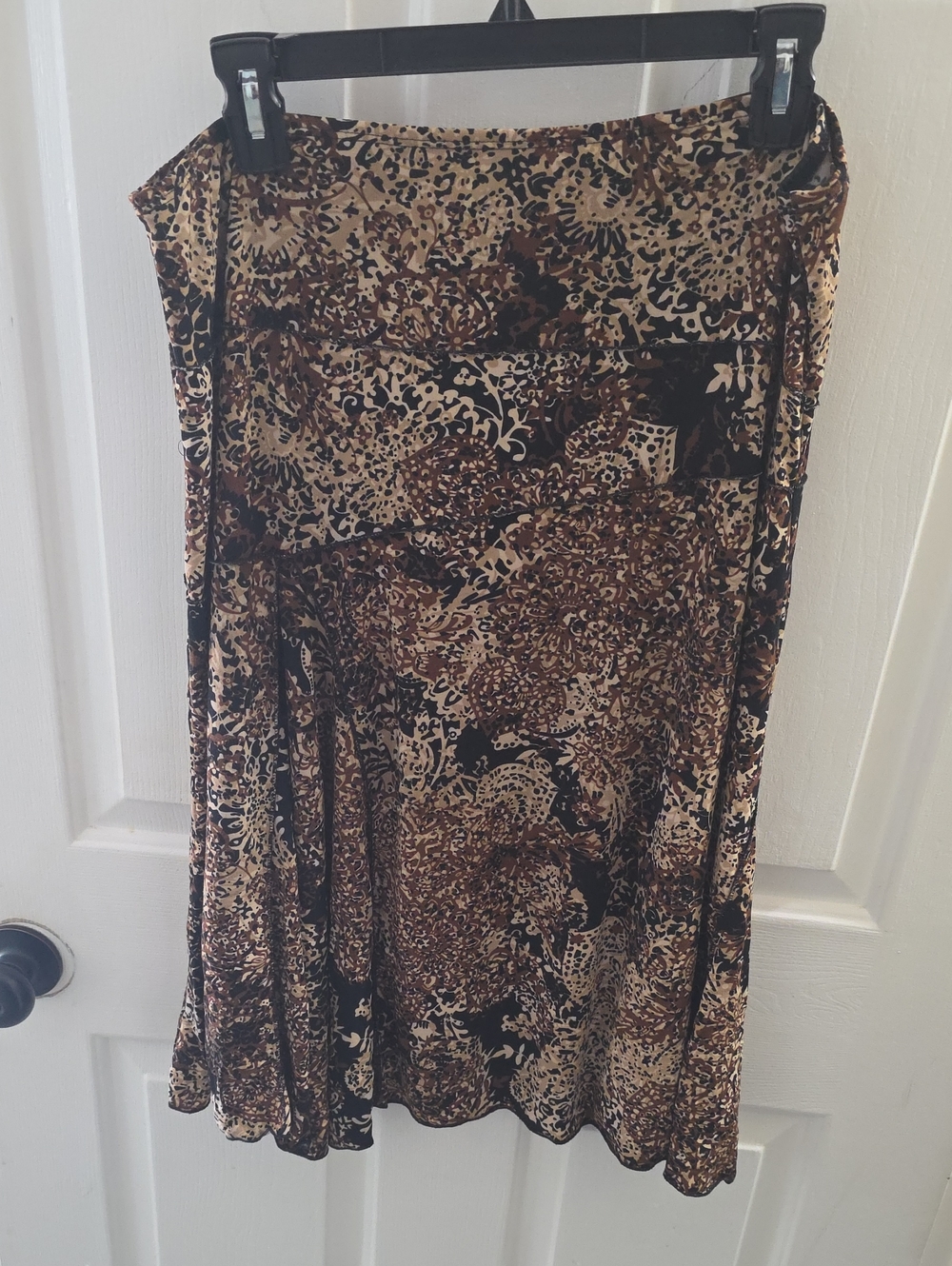 new directions Brown, Black & Cream Leopard Print Skirt
